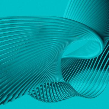 Turquoise parametric sculpture